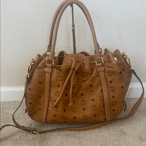 MCM Brown Leather Shoulder Bag